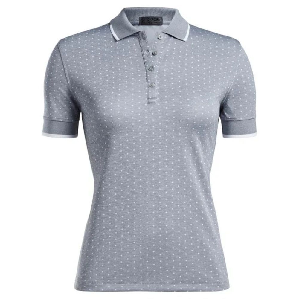 G/Fore Jacquard Polka Dot Polo Top-  Heather Grey - Women’s Golf Large NEW